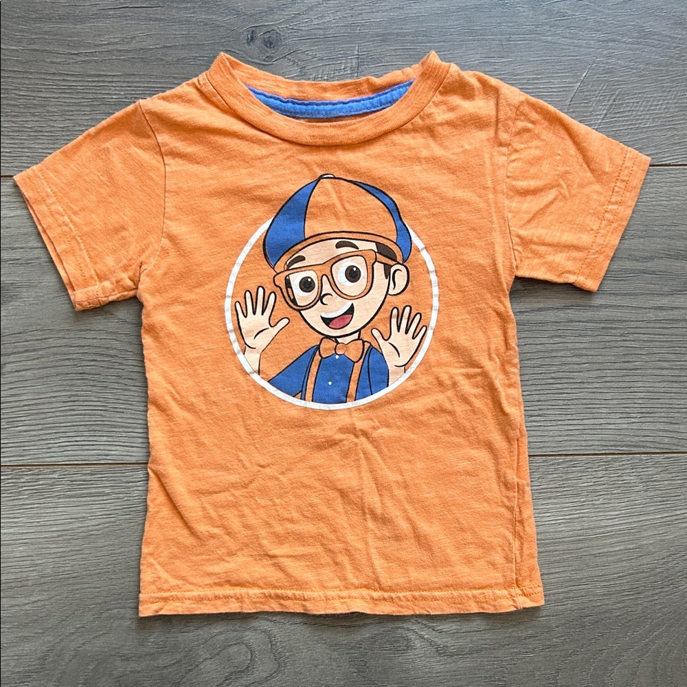 Blippi Tee T-Shirt Orange and Blue 2T Gender Neutral
